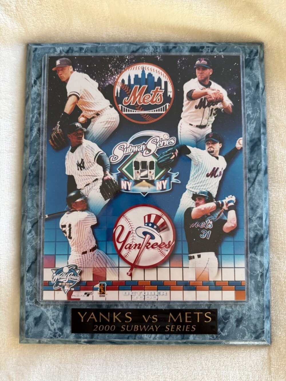 Yankees Vs Mets 2000 Subway Series Commemorative Plaque MLB Baseball Memorabilia